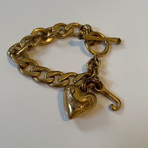 Iconic Juicy Couture Gold Heart Charm Bracelet